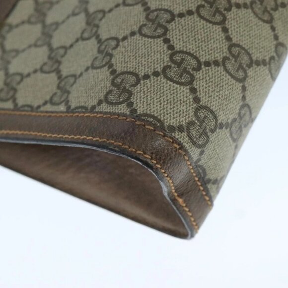 GUCCI GG Supreme Web Sherry Line Clutch Bag PVC Beige Red - Picture 16 of 16